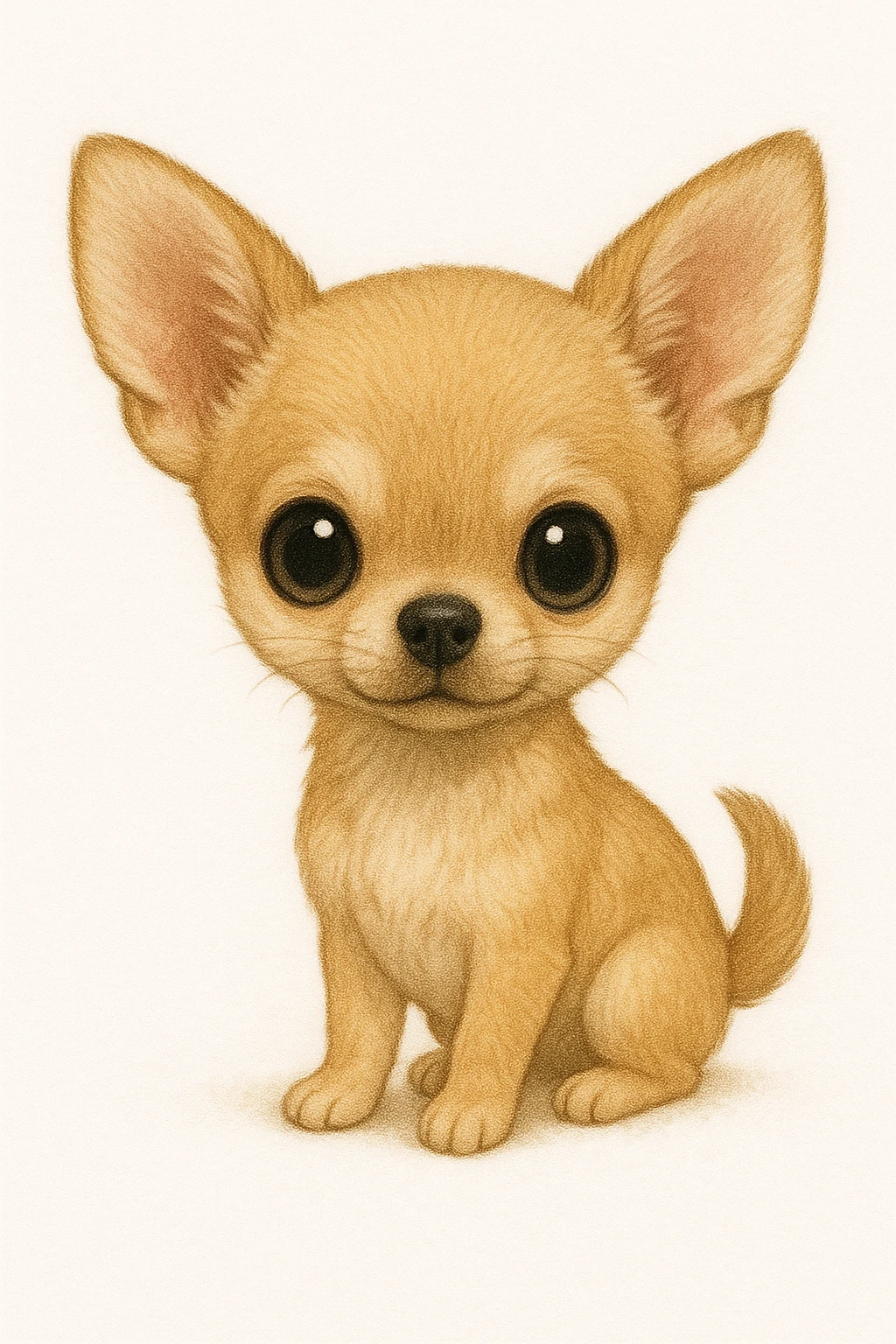 Creation by creationbyai: adorable Chihuahua illustration, sd character, white background