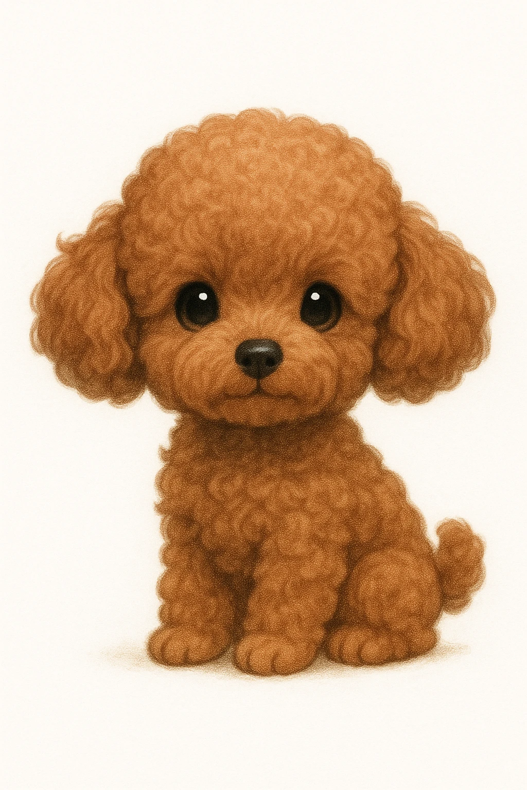 Creation by creationbyai: adorable Toy Poodle illustration, sd character, white background