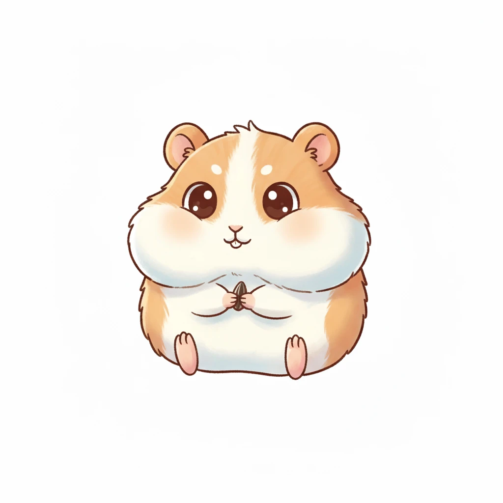 Creation by creationbyai: Adorable Hamster illustration, sd character, white background