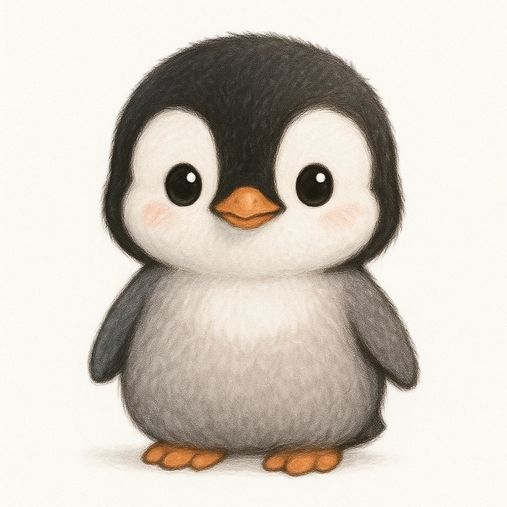 Creation by creationbyai: Adorable Penguin illustration, sd character, white background