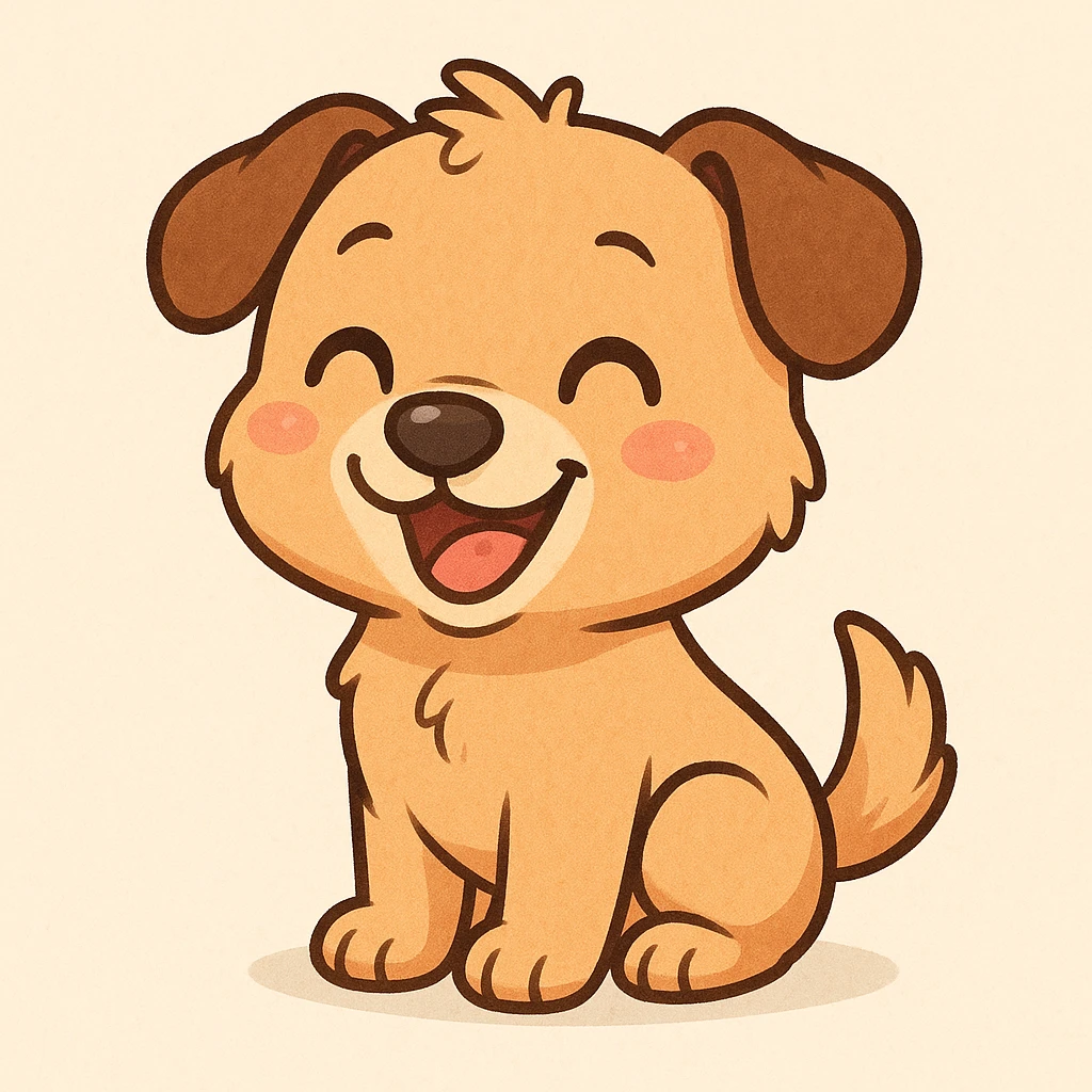 Creation by chibi: Cute Dog SD Character Illustration with Happy Expression