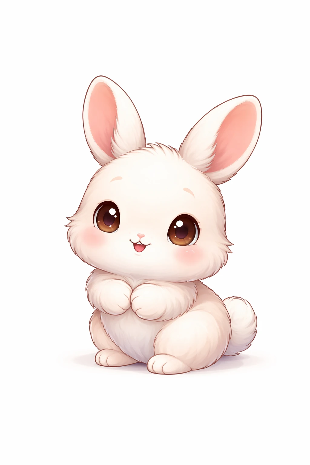 Creation by chibi: Adorable Rabbit illustration, SD character, white background